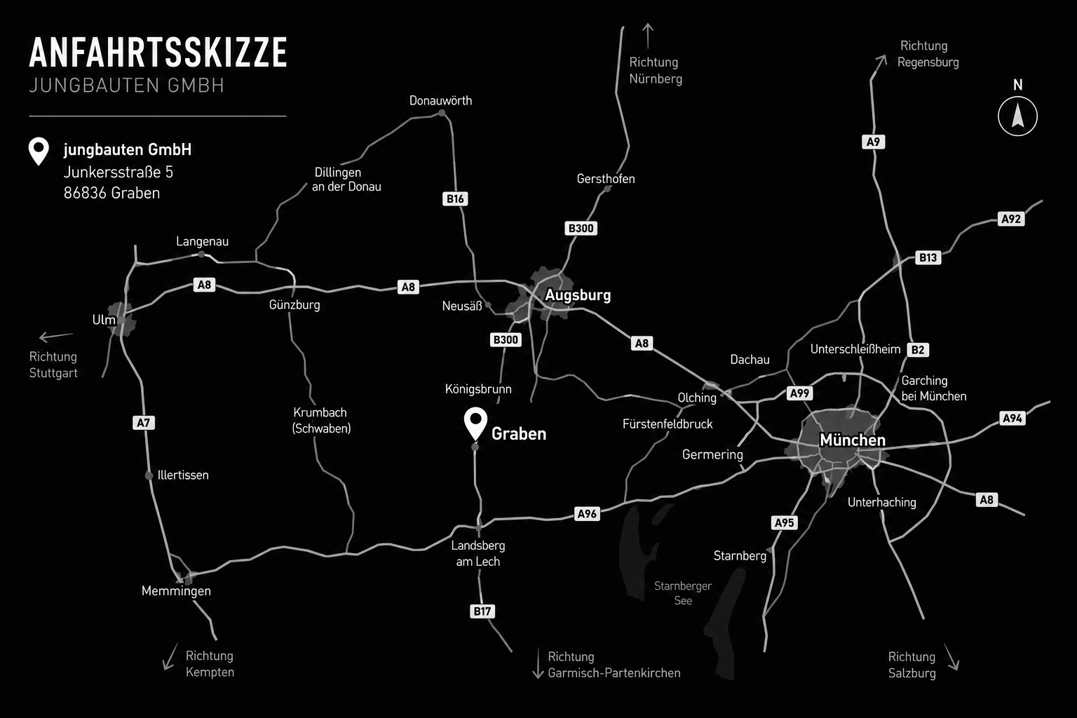 Anfahrtsskizze zu Jungbauten