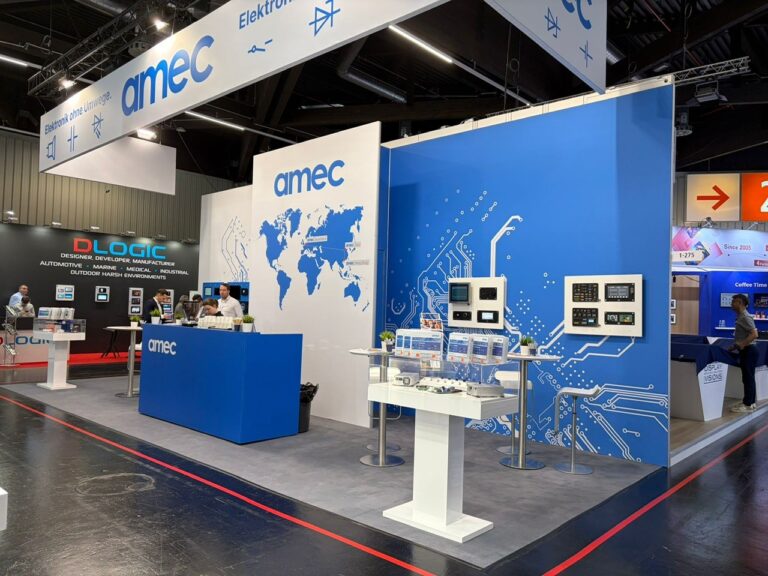 Messestand für amec auf der embedded world 2026